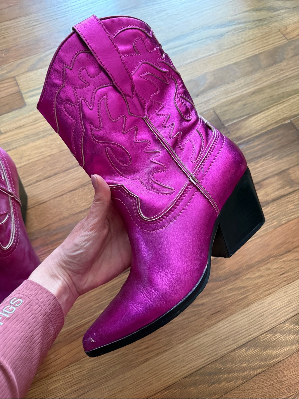 Dolce Vita Magenta Western Cowboy Boots - Picture 2 of 5